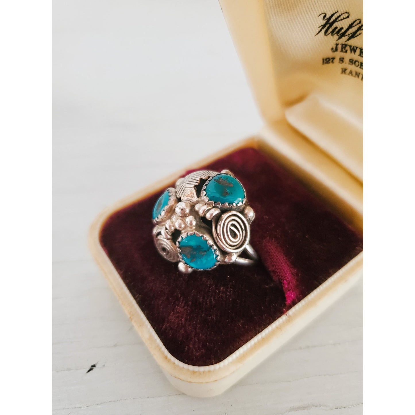 Vintage Turquoise and Sterling Silver Navajo Ring