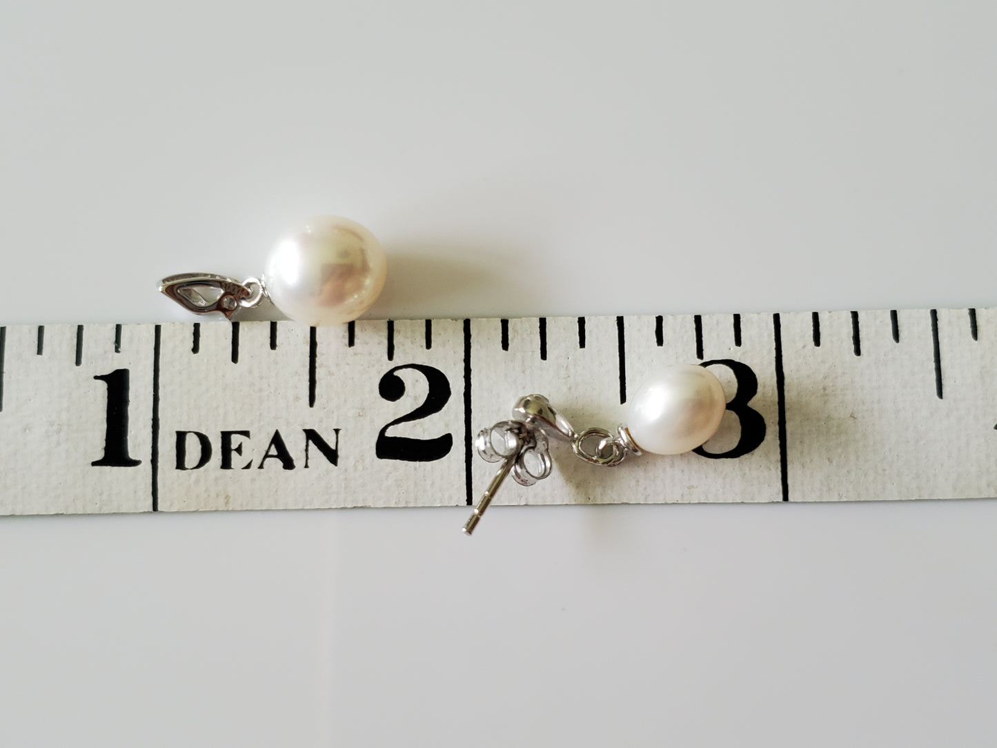 Sterling Silver Cultured Pearl Earrings and Pendant