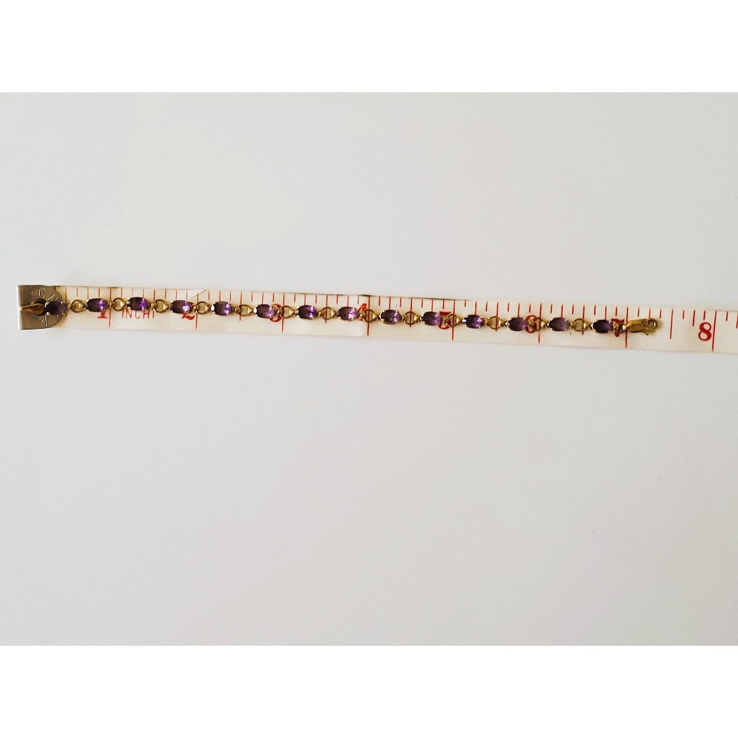 Vintage 10K Gold Amethyst Tennis Bracelet