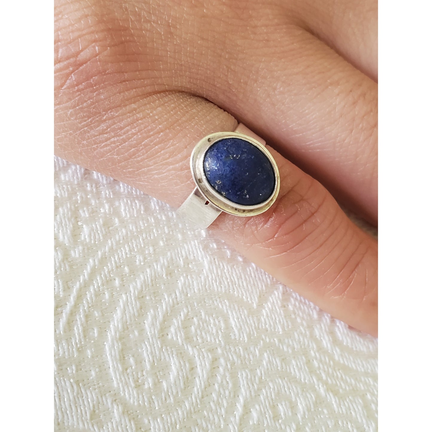 Vintage Sterling Silver Lapis Lazuli Pinky Ring