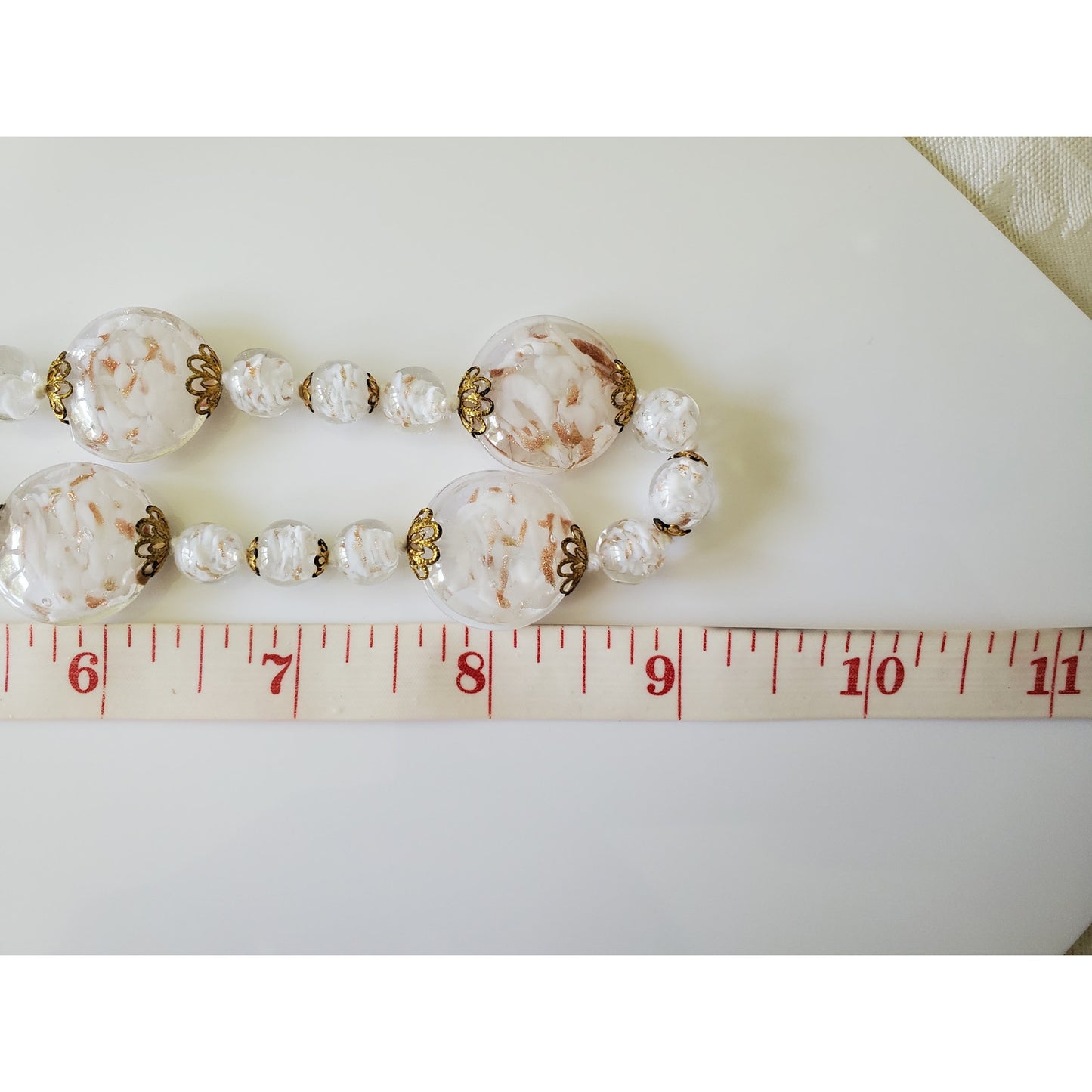 Vintage Venetian Glass Beaded Necklace and Earring Set