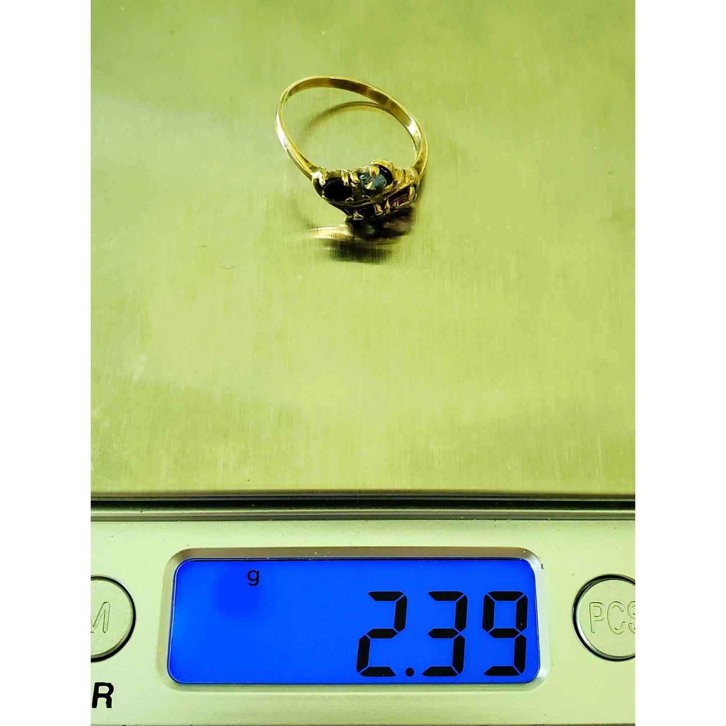 Vintage 10K Gold Multi Gem Ring