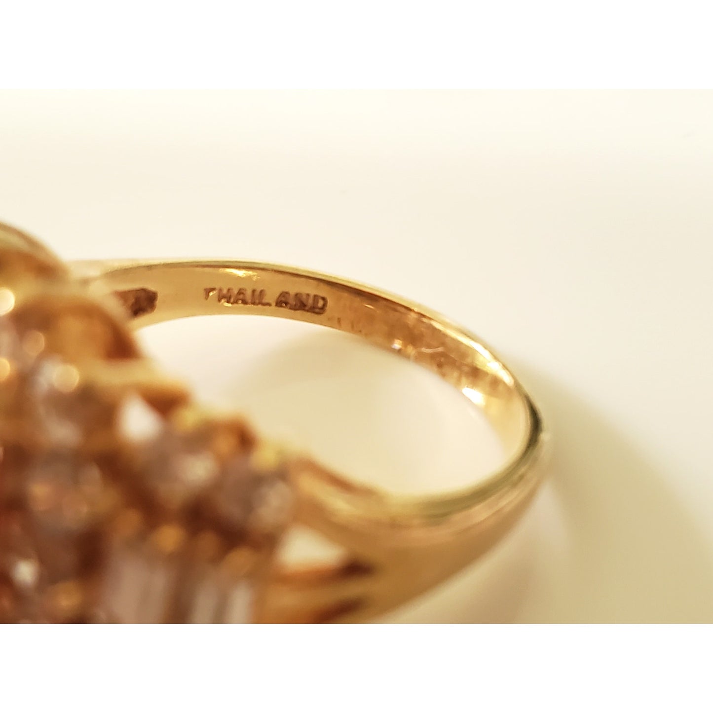 Vintage Orange and Amber Gold Plated Ring Lot