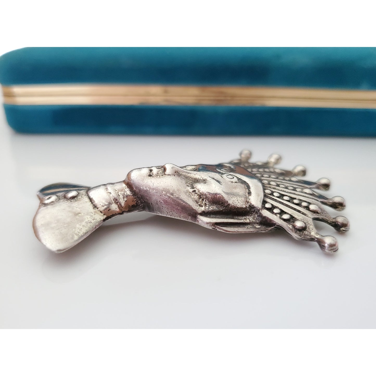 Vintage Egyptian Sterling Silver Queen Brooch