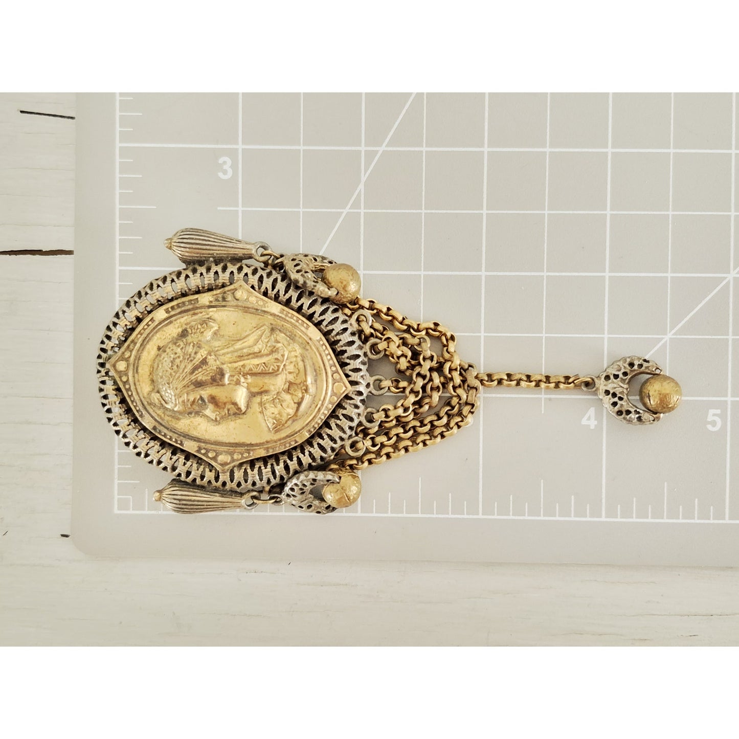 Vintage Gold-tone Chatelaine Brooch
