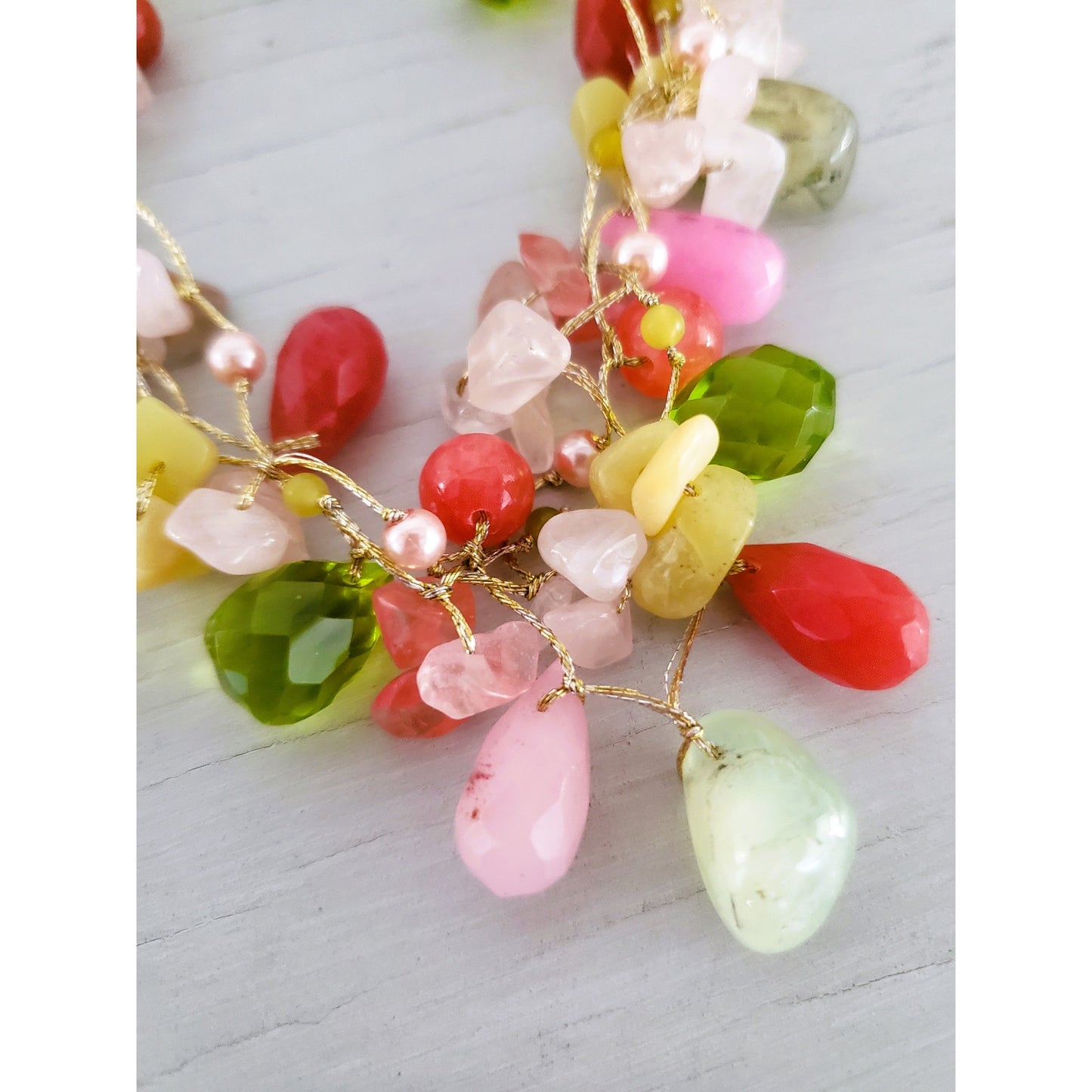 Lot of Two Pink Tone Necklaces