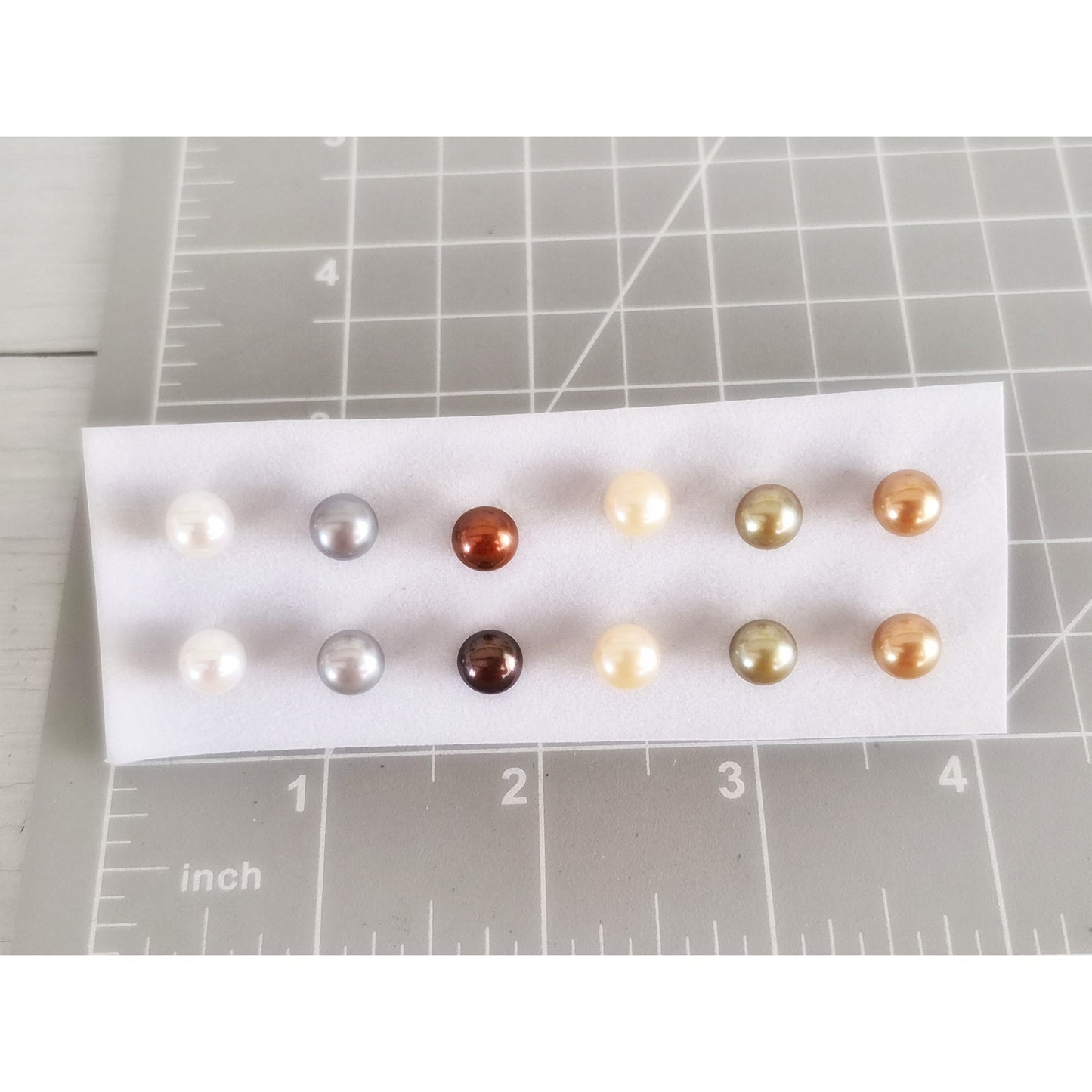 Lot of Color-dyed Cultured Pearl Stud Earrings