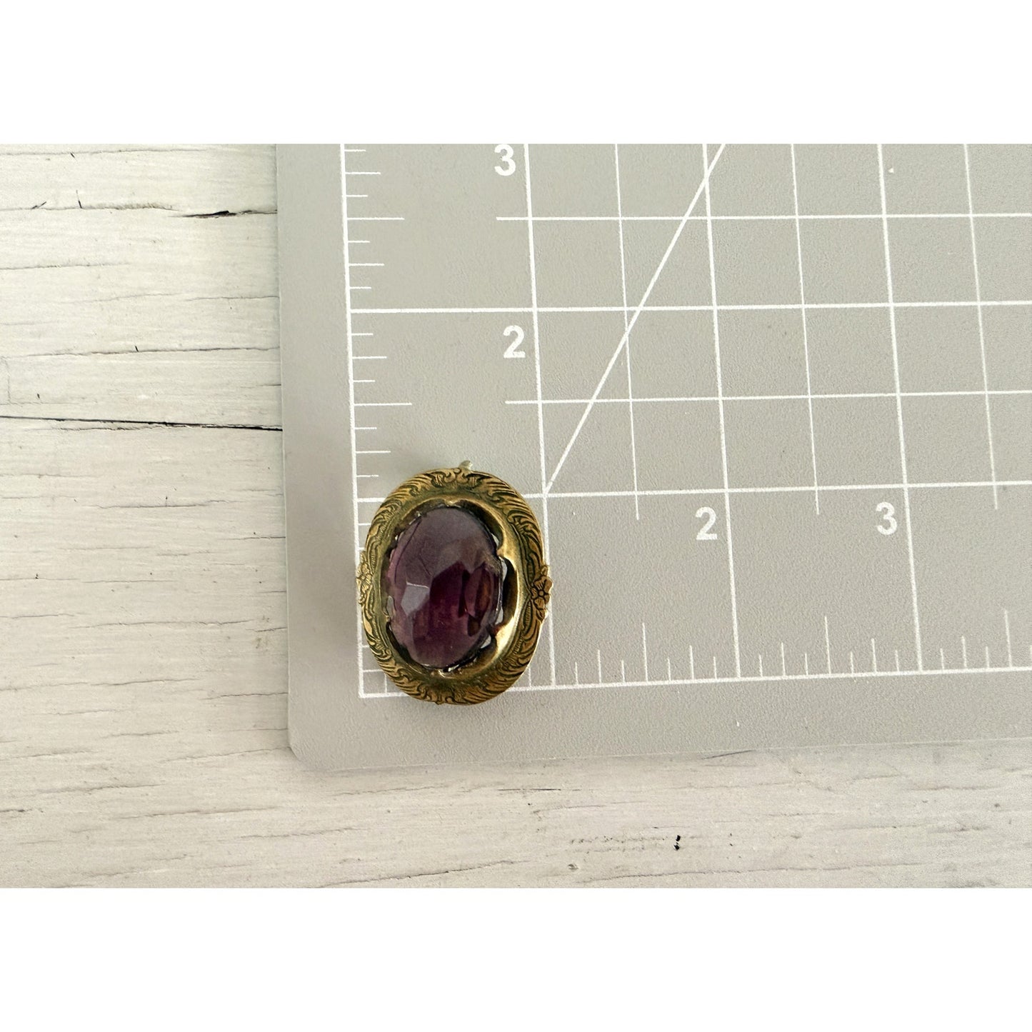 Antique Victorian Amethyst Glass Pin Brooch