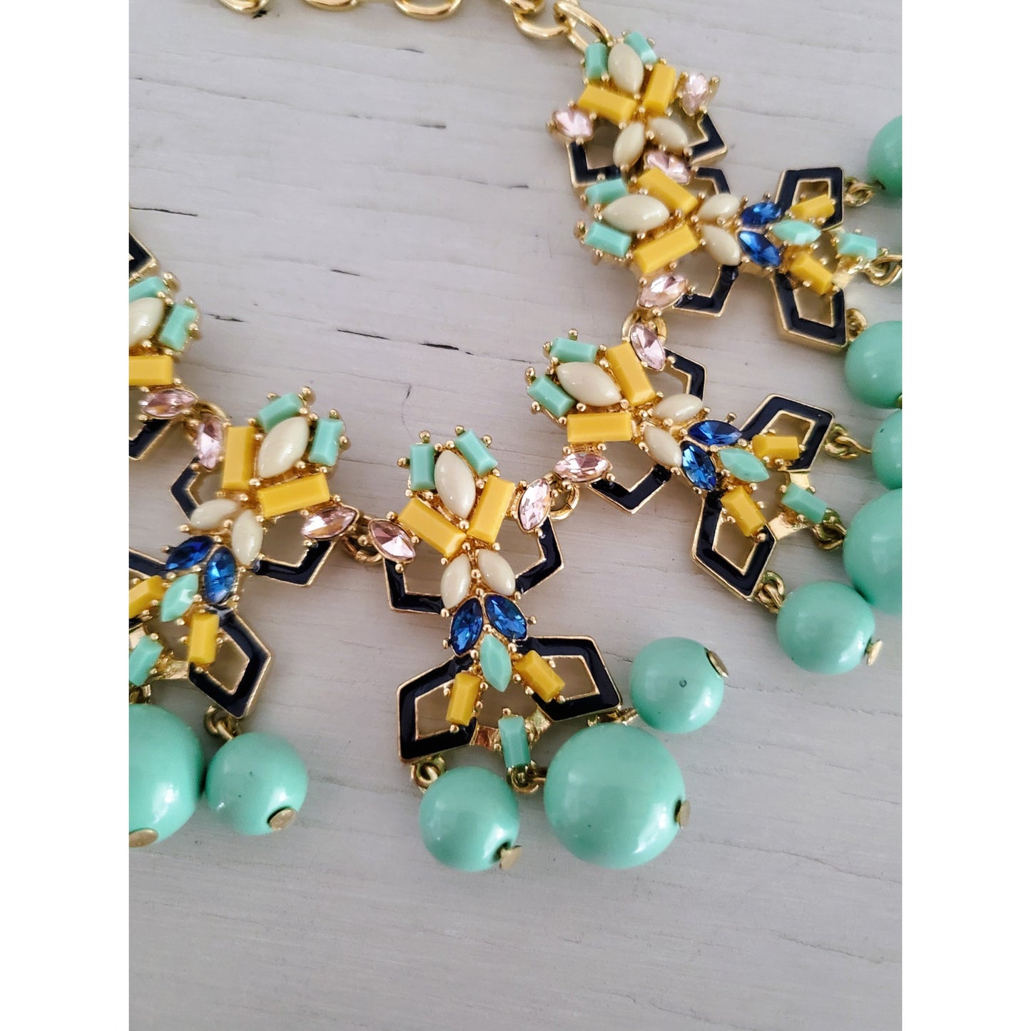Talbots Seafoam Green Mulit-color Statement Necklace