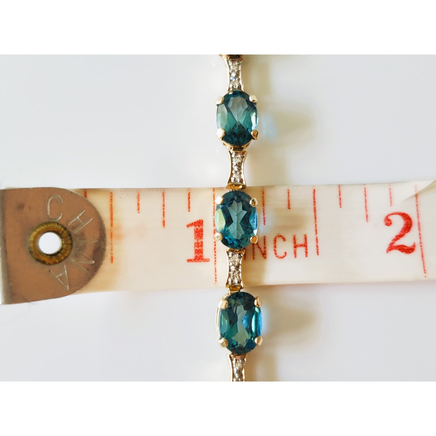 Vintage Topaz and Diamond Tennis Bracelet