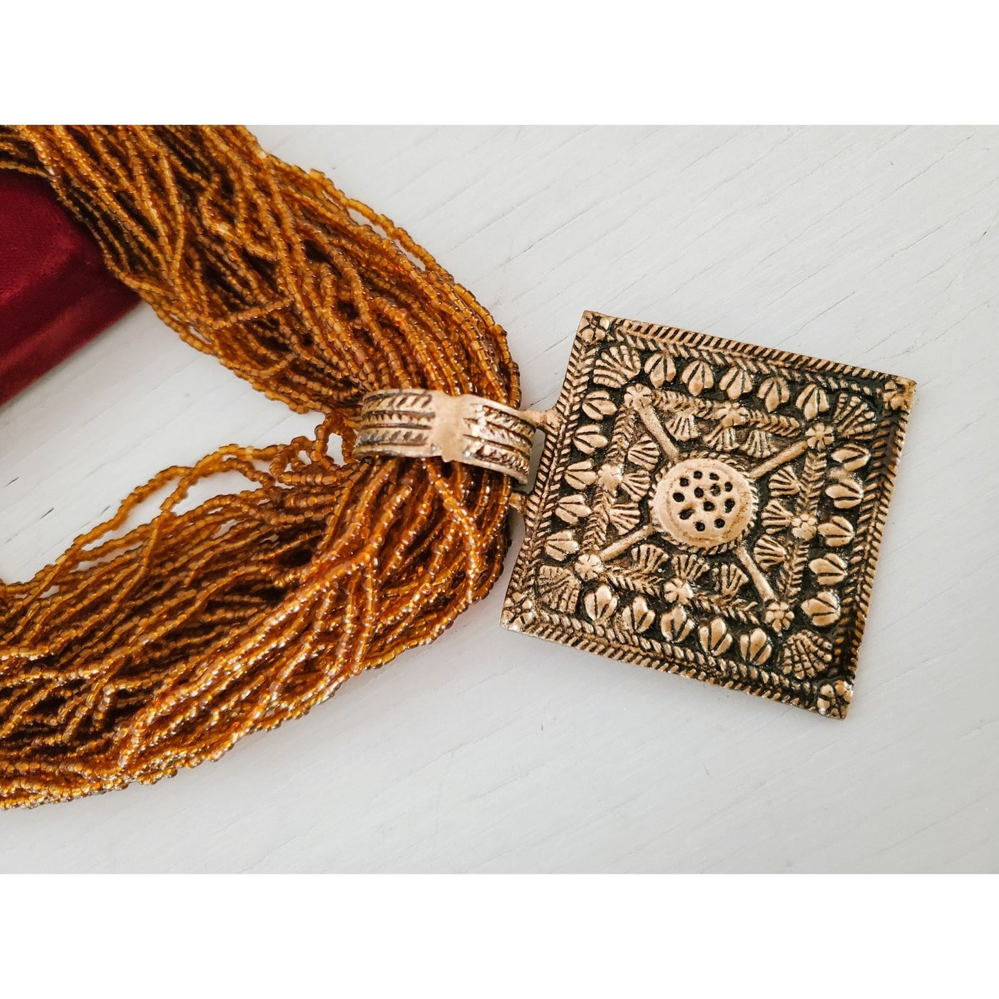 Vintage Multi Strand Beaded India Necklace