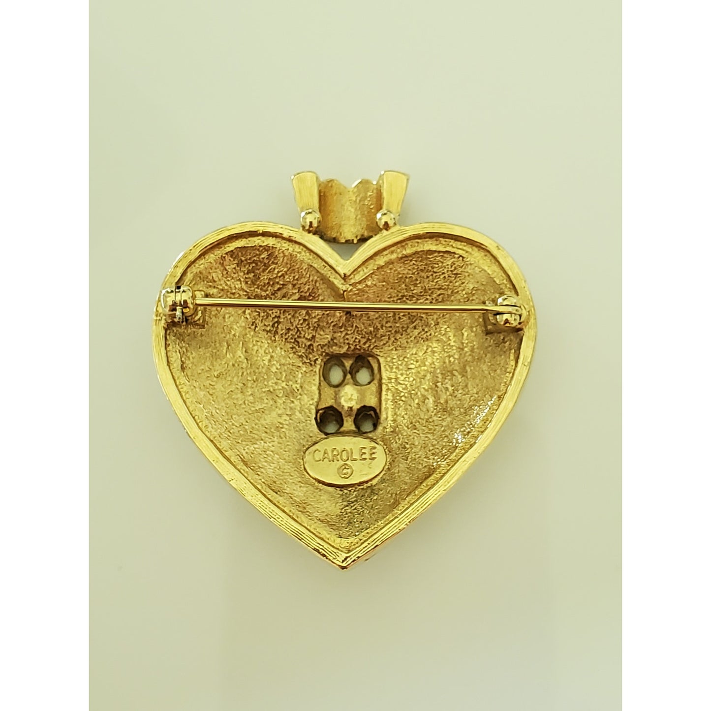 Vintage Carolee Duchess of Windsor Royal Crown Heart Brooch