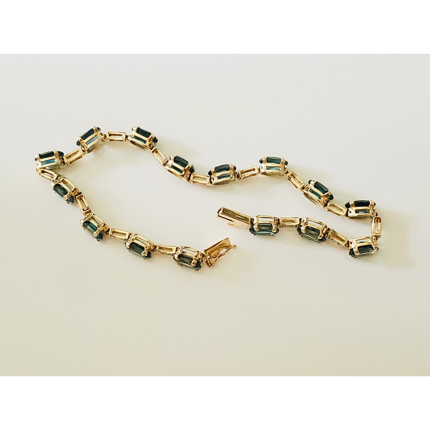 Vintage Topaz and Diamond Tennis Bracelet