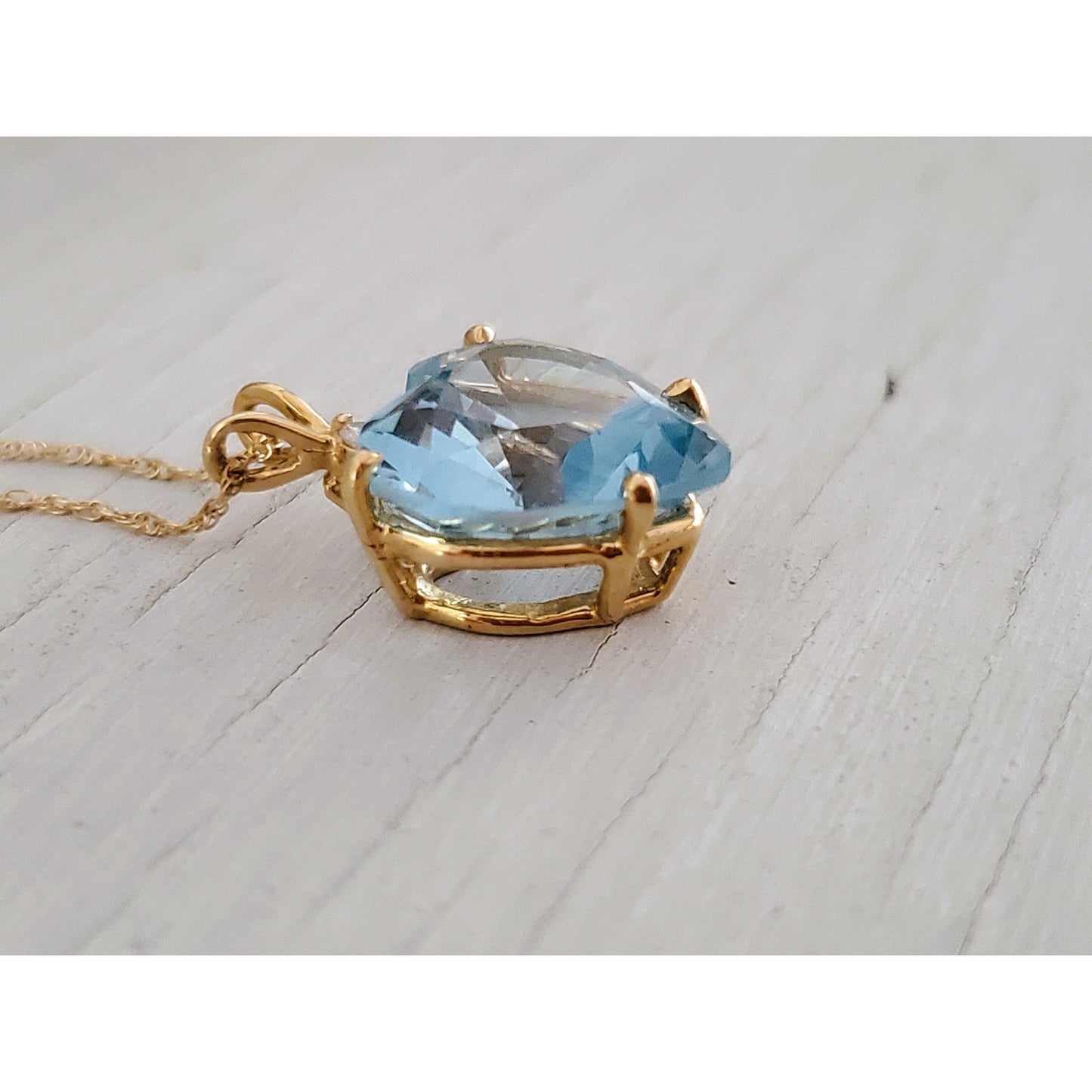 Vintage 14k Gold Clyde Duneier Heart Topaz Necklace