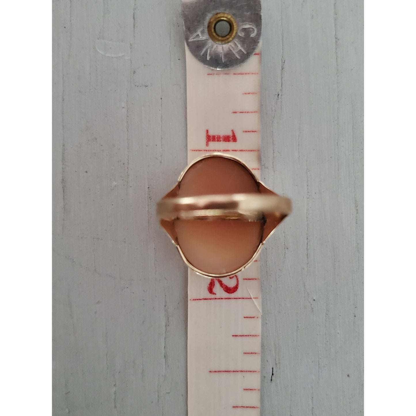 Vintage 10K Gold Cameo Shell Victorian Lady Ring