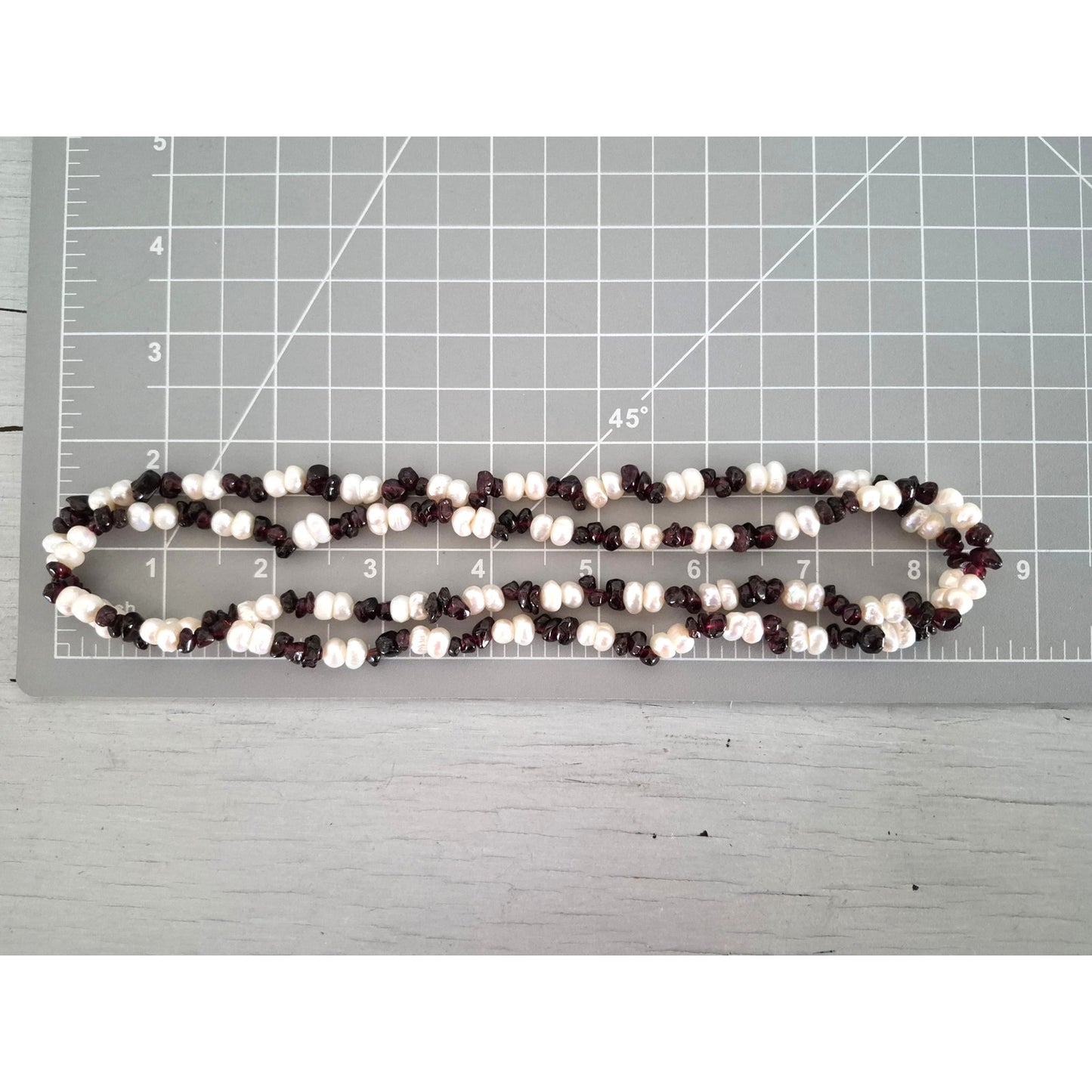 Vintage Freshwater Baroque Pearls and Garnet Necklace