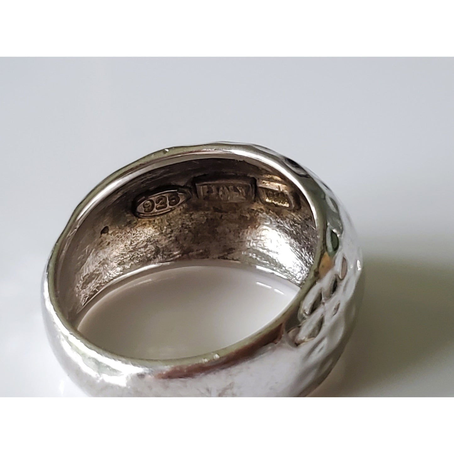 Vintage Hammered Dome Sterling Silver Chunky Ring