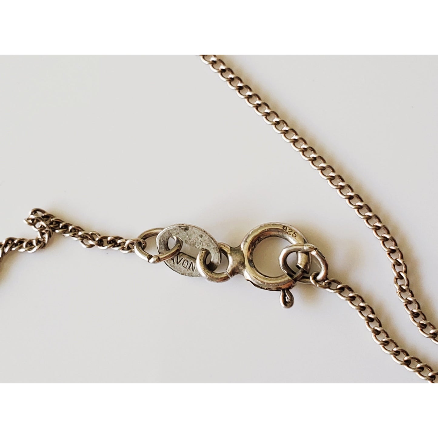 Vintage Sterling Silver Avon Black Stone Necklace