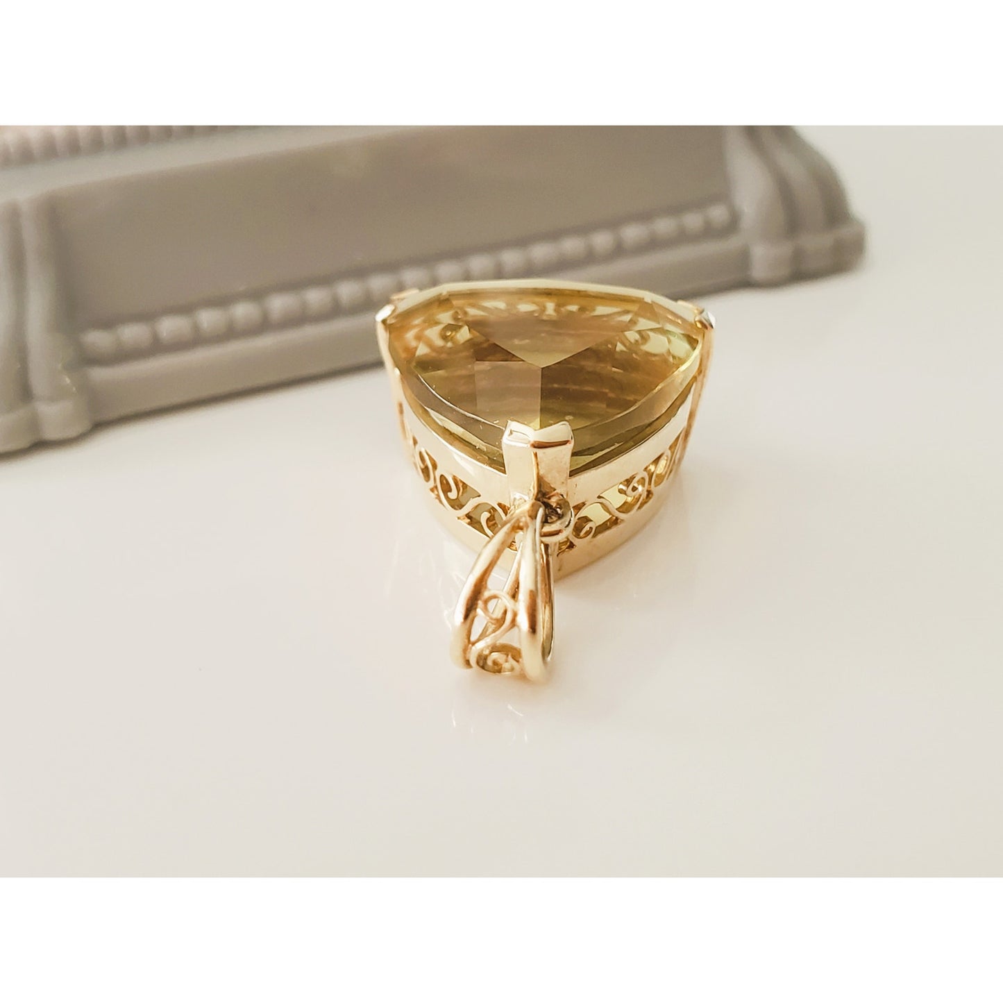 Vintage 14K Gold Yellow Triangle Pendant