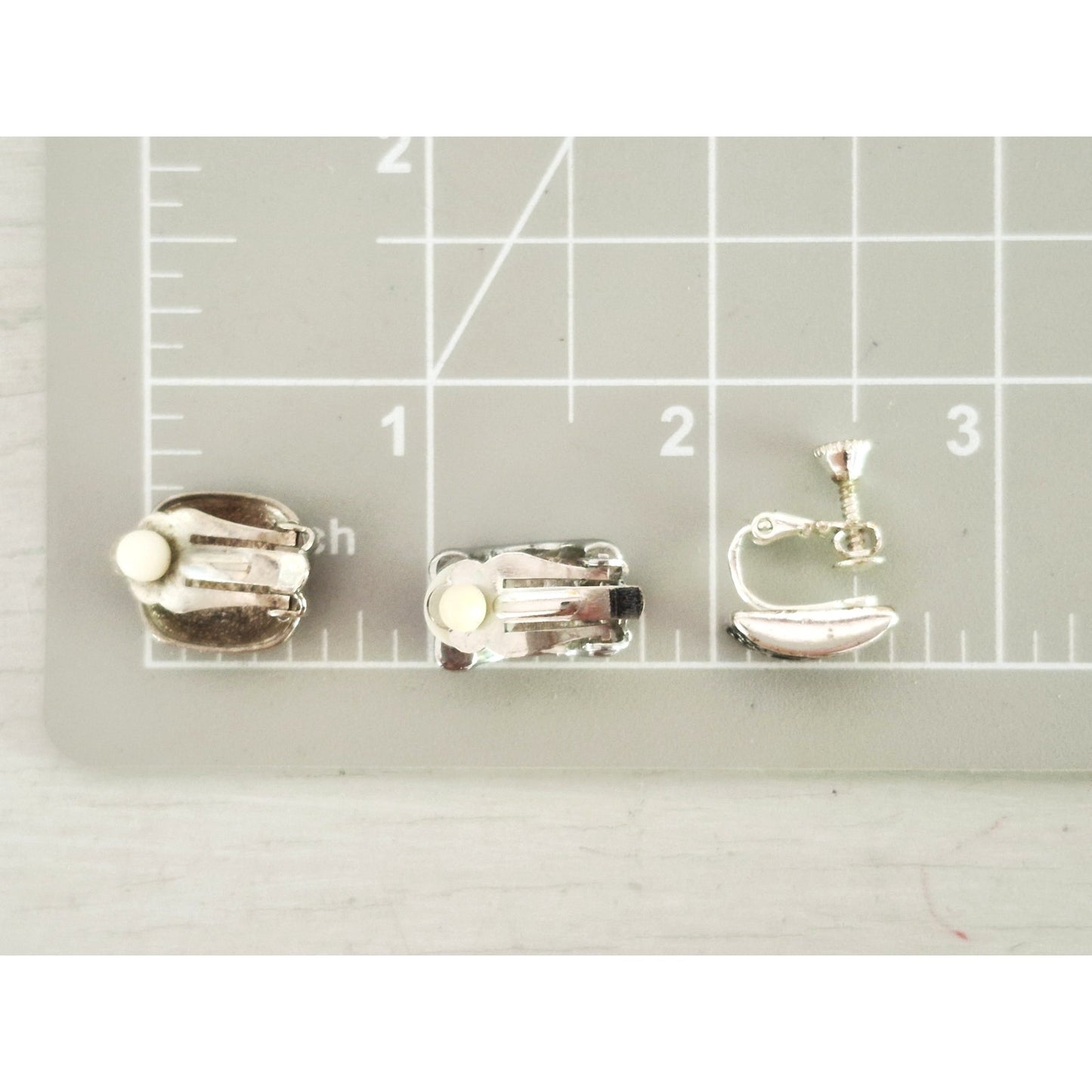 Vintage Black and Silver Earrings Lot of 3