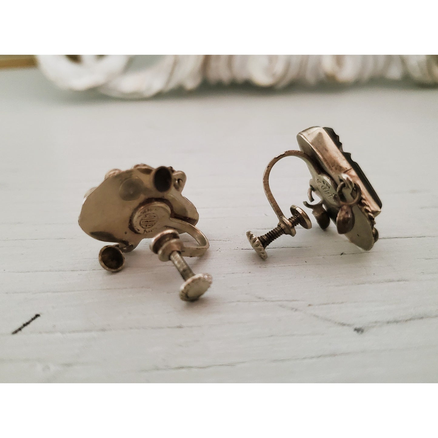 Lot of 2 Sterling Silver Screw Back Earrings