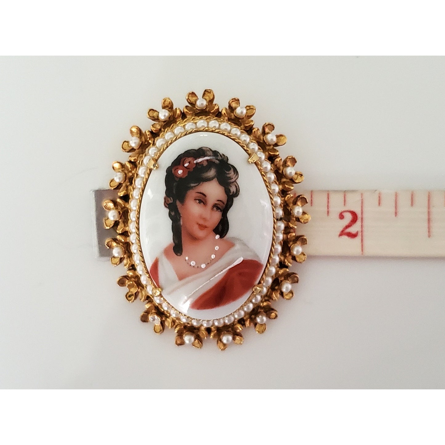 Vintage France Limoge Florenza Porcelain Brooch