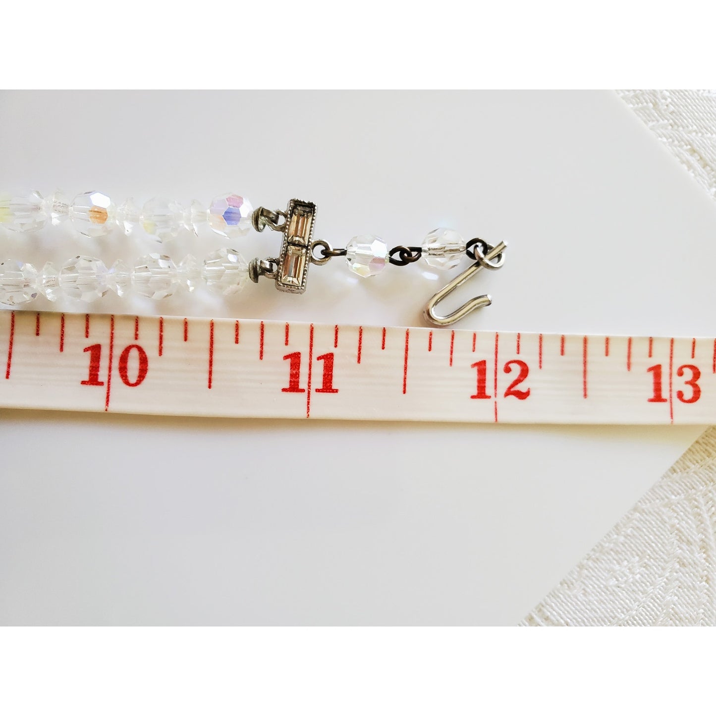 Vintage Crystal AB Necklace and Brooch Jewelry Set