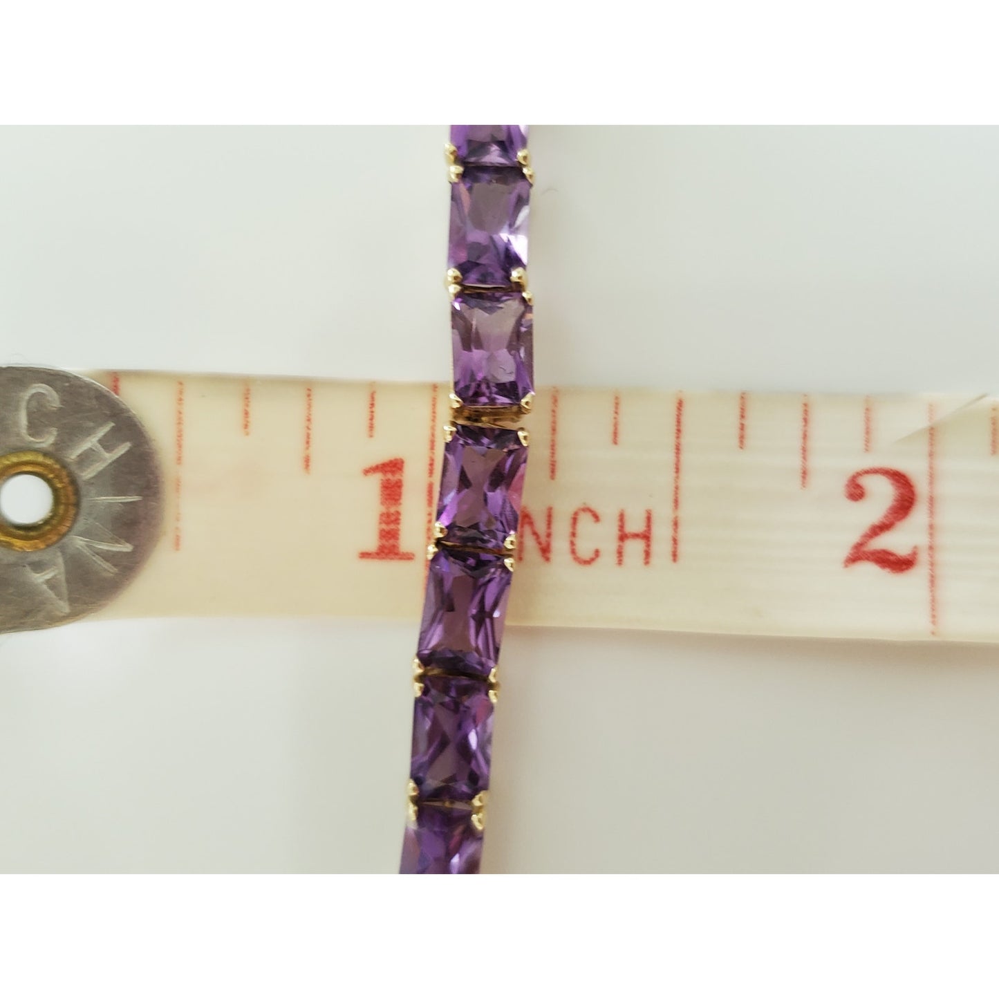 Vintage 14K Gold Amethyst Square Cut Bracelet