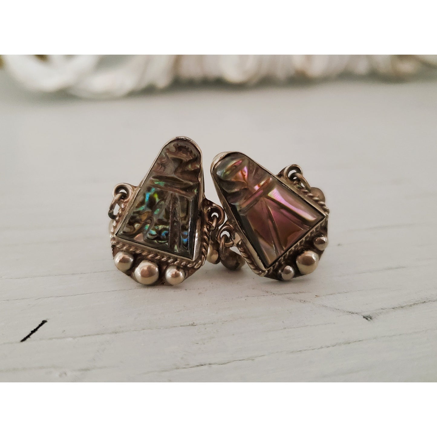 Lot of 2 Sterling Silver Screw Back Earrings