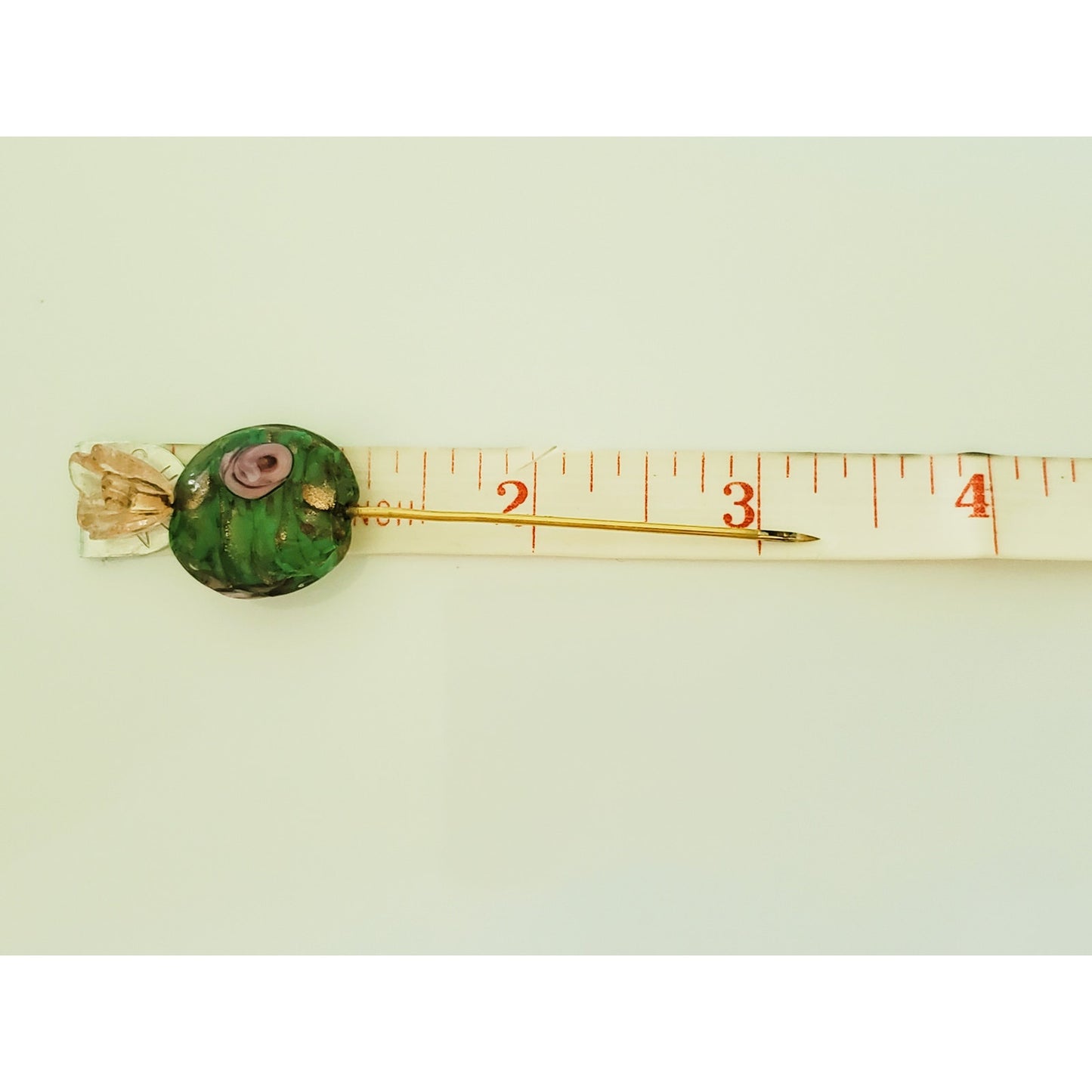 Vintage Hand Painted Glass Hat Pin