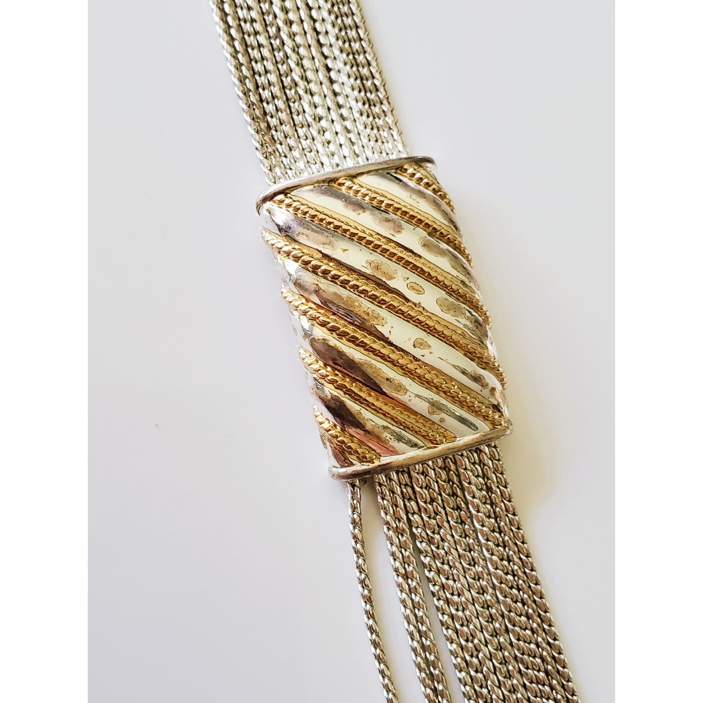 Vintage Multi Strand Silver Tone Bracelet