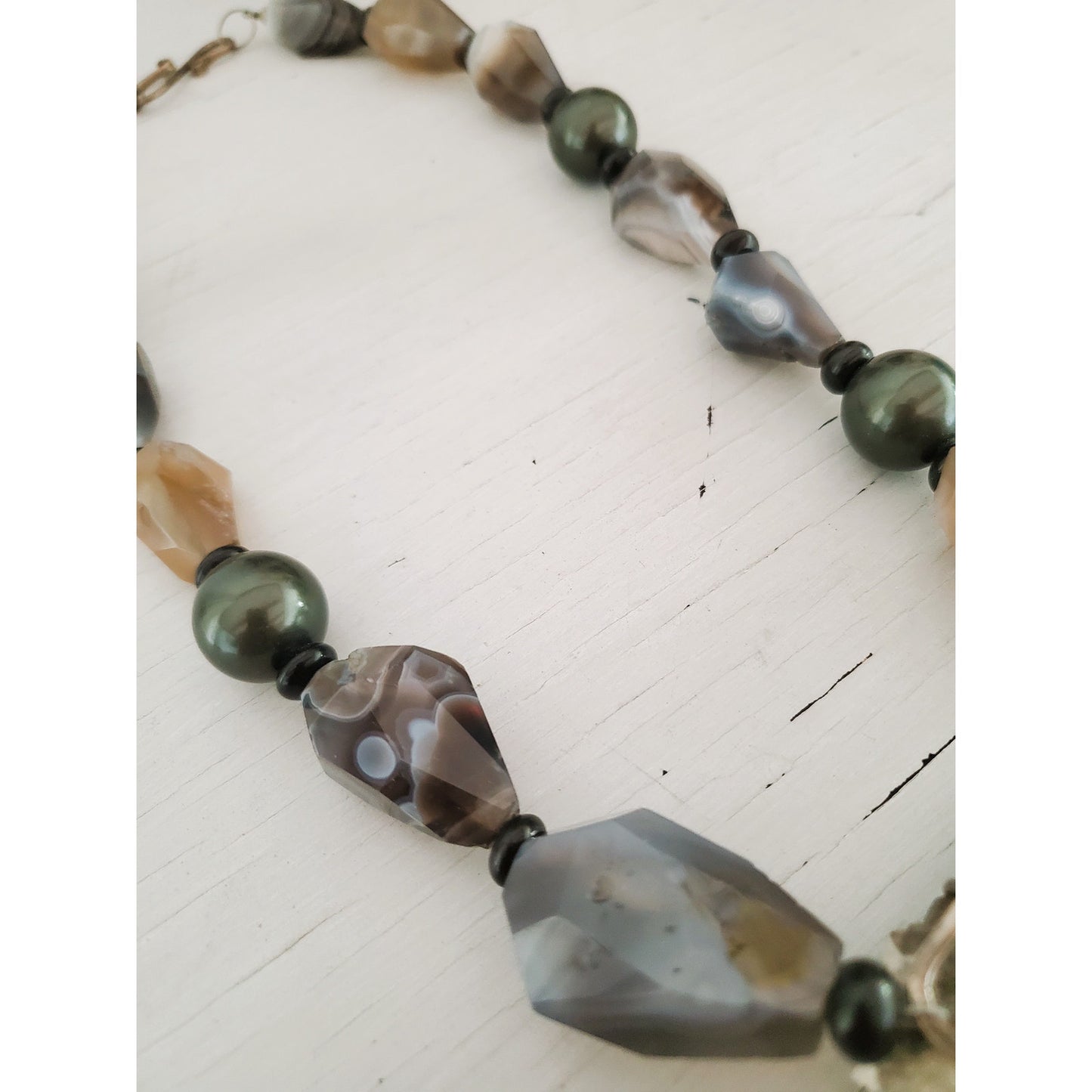 Vintage Agate Stone Choker Necklace