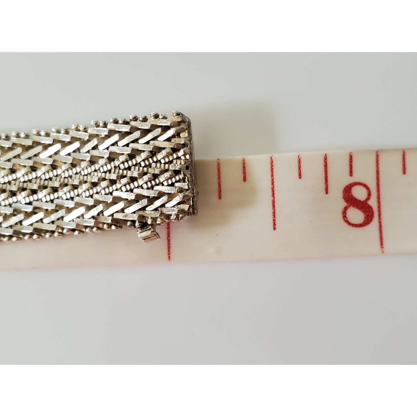 Vintage Wide Woven Sterling Silver Bracelet