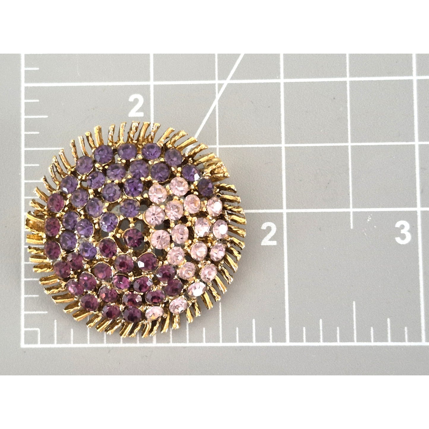 Vintage Purple Ombre Starburst Pin Brooch