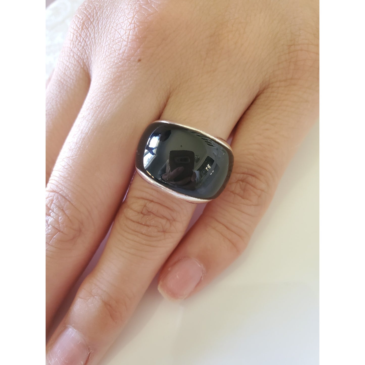 Germany Made Sterling Silver Onyx Ring