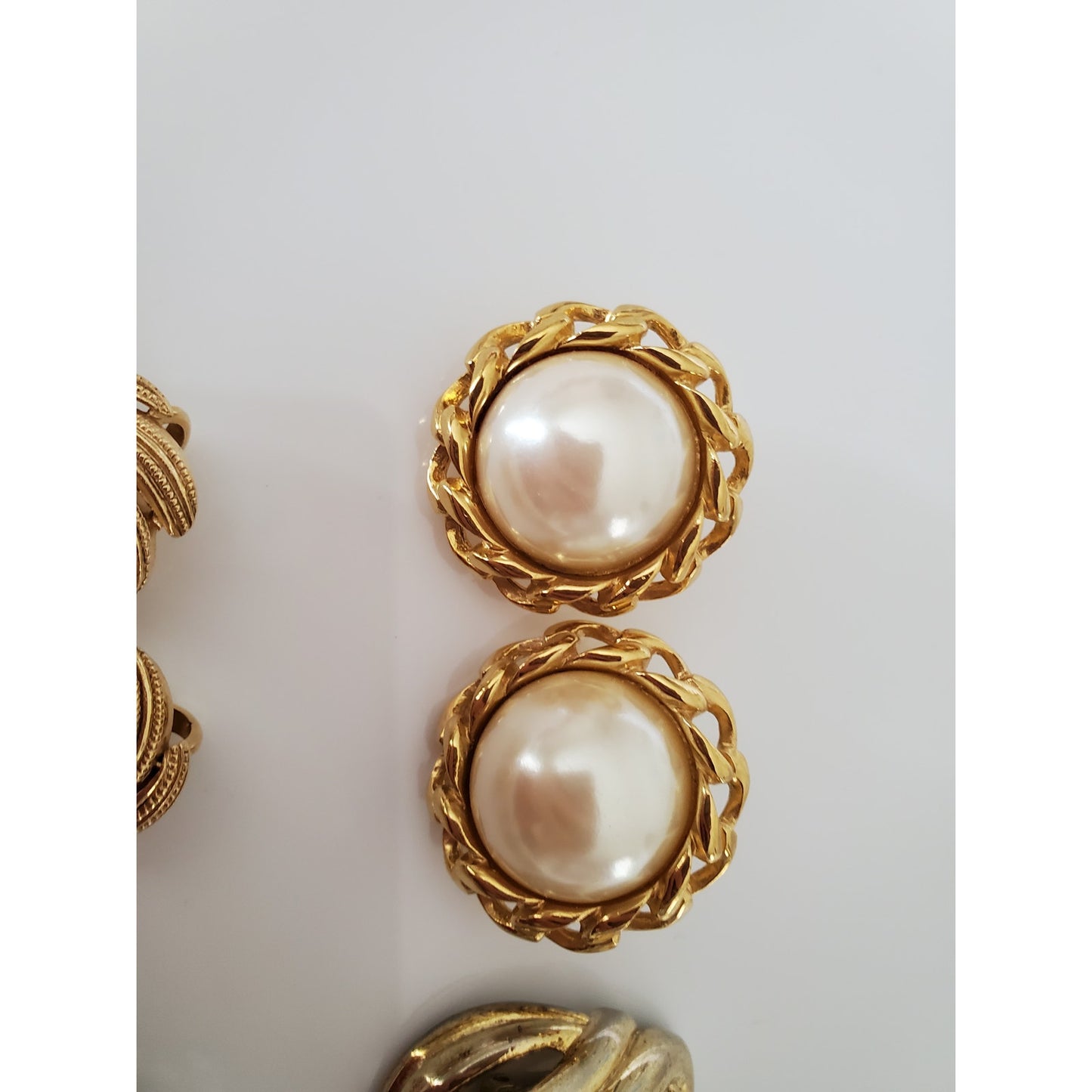 Vintage High Designer Clip On Earring Lot of 4 - Givenchy, Crown Trifari and Richelieu