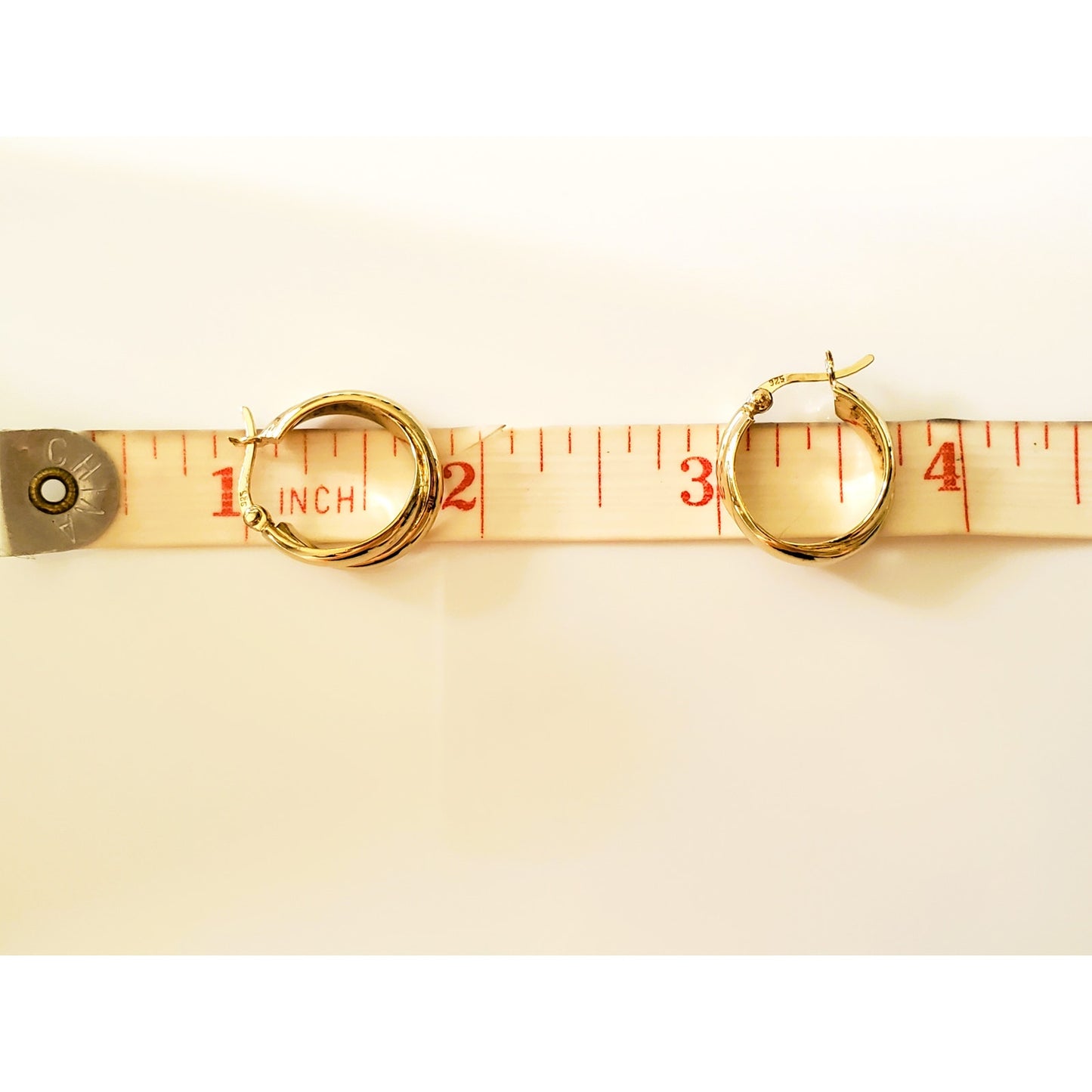 Vintage Sterling Silver Gold Tone Hoop Earrings
