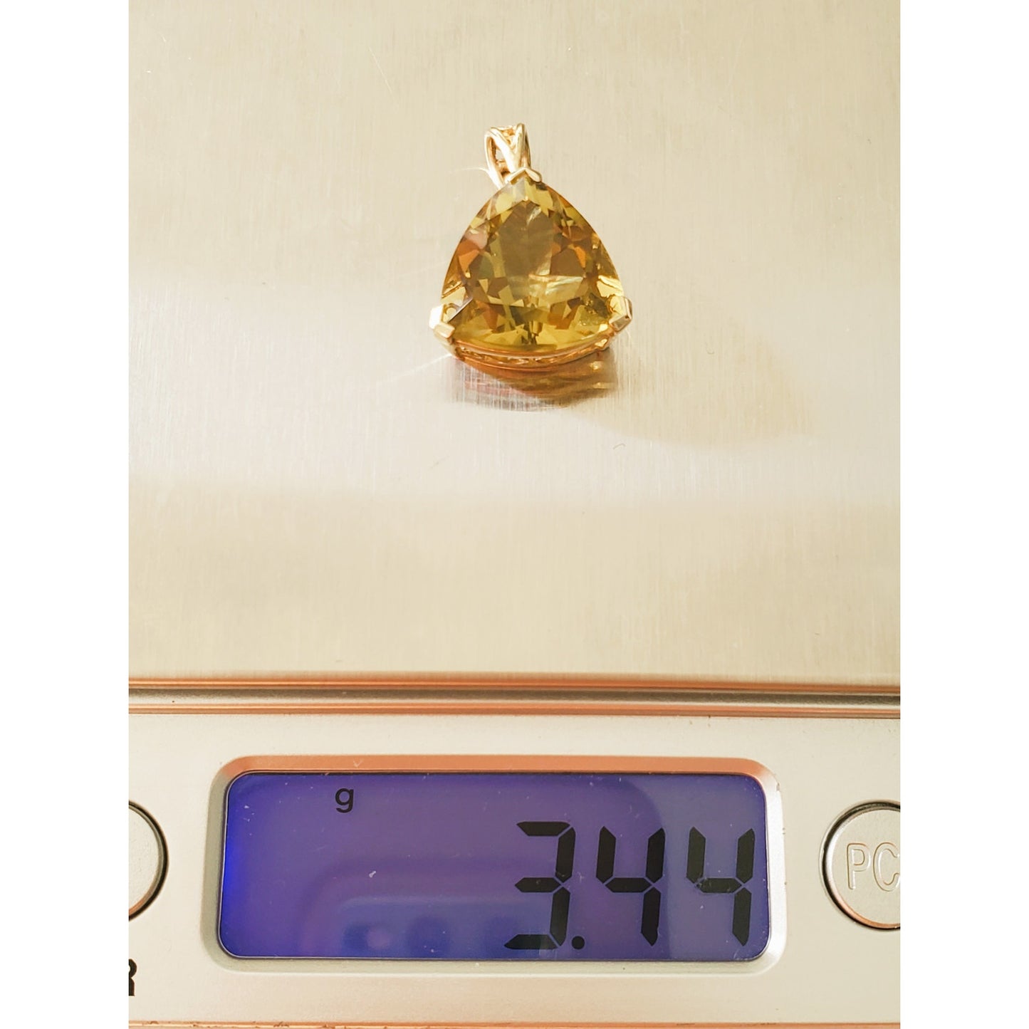 Vintage 14K Gold Yellow Triangle Pendant