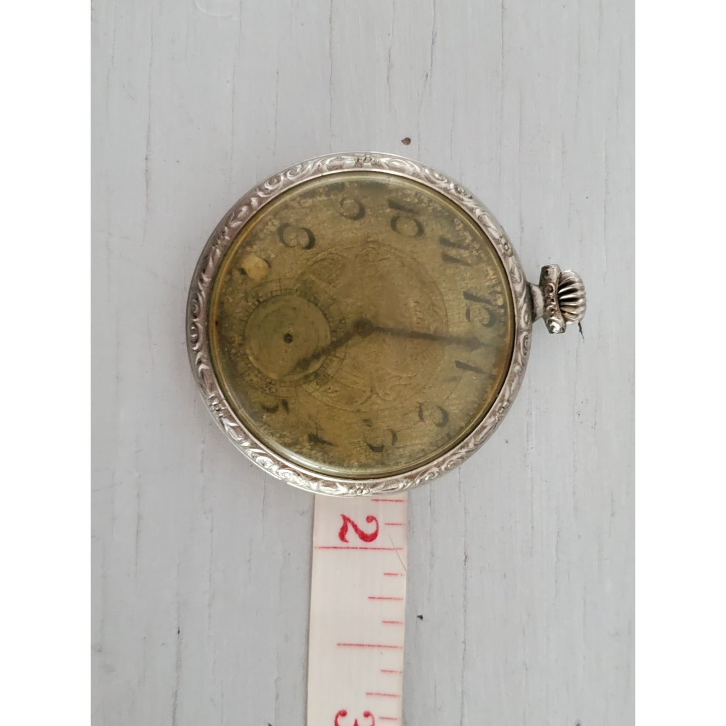 Antique Elgin Silver tone Pocket Watch - For Parts or Repair