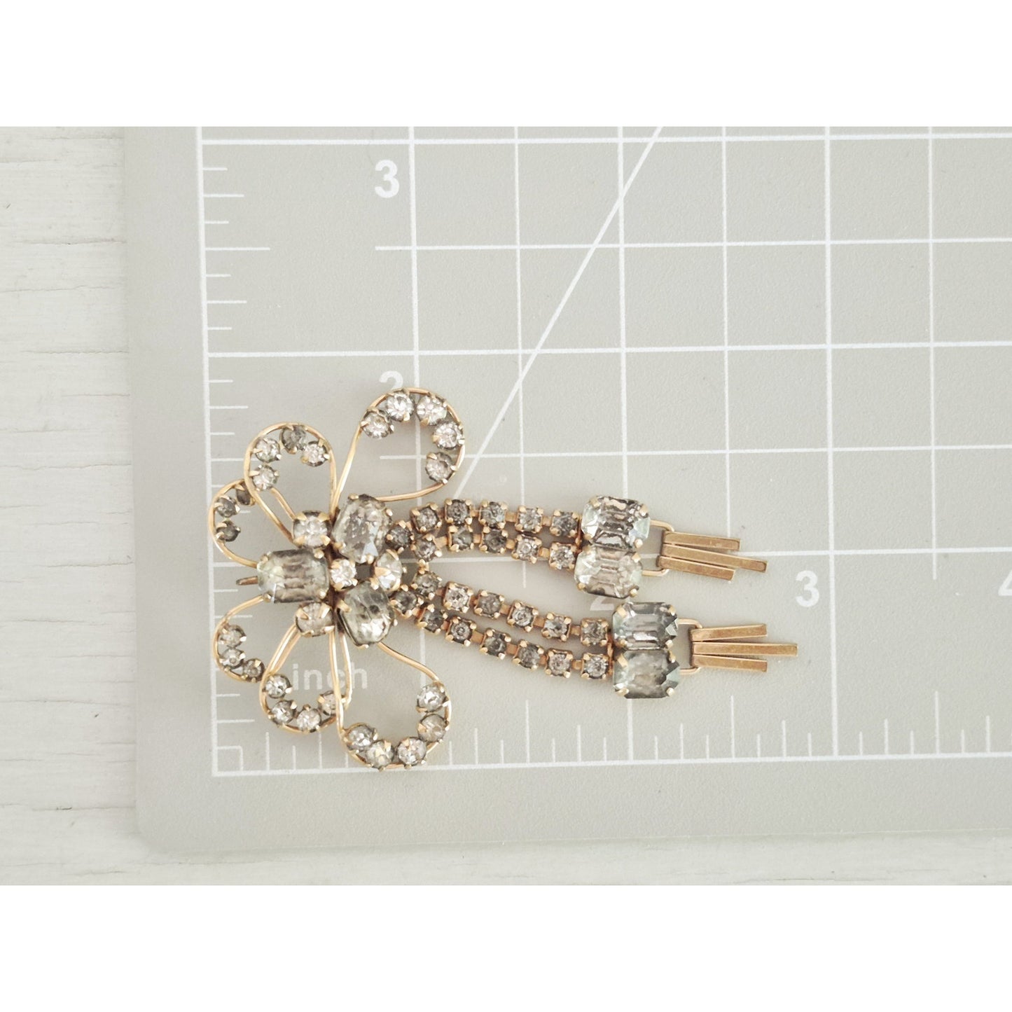 Vintage Marks & Spencer Gold-fill Dangle Rhinestone Brooch