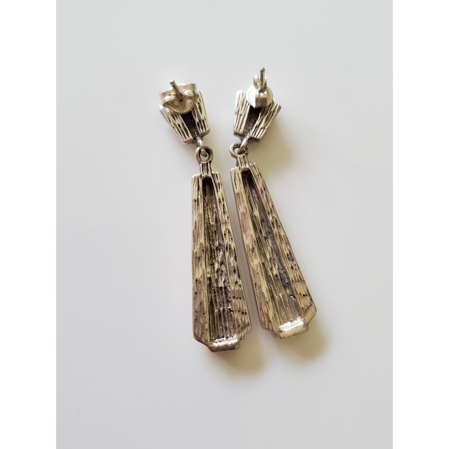 Vintage Sterling Silver Long Drop Earrings
