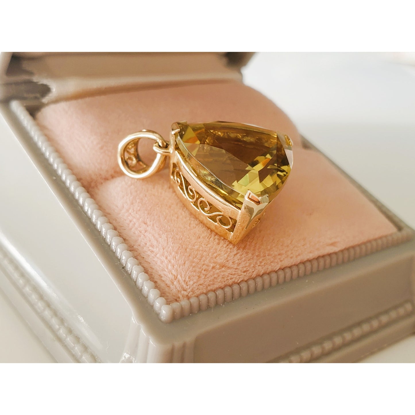 Vintage 14K Gold Yellow Triangle Pendant