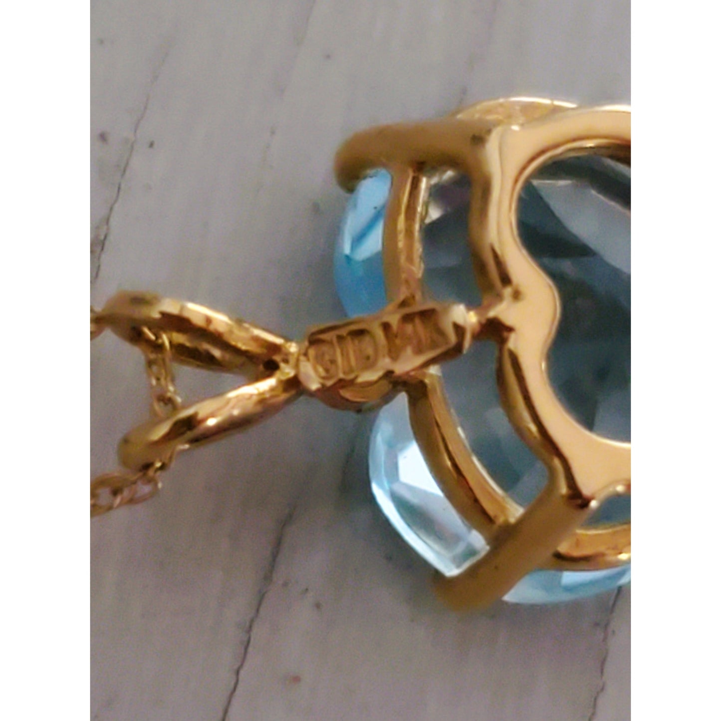 Vintage 14k Gold Clyde Duneier Heart Topaz Necklace