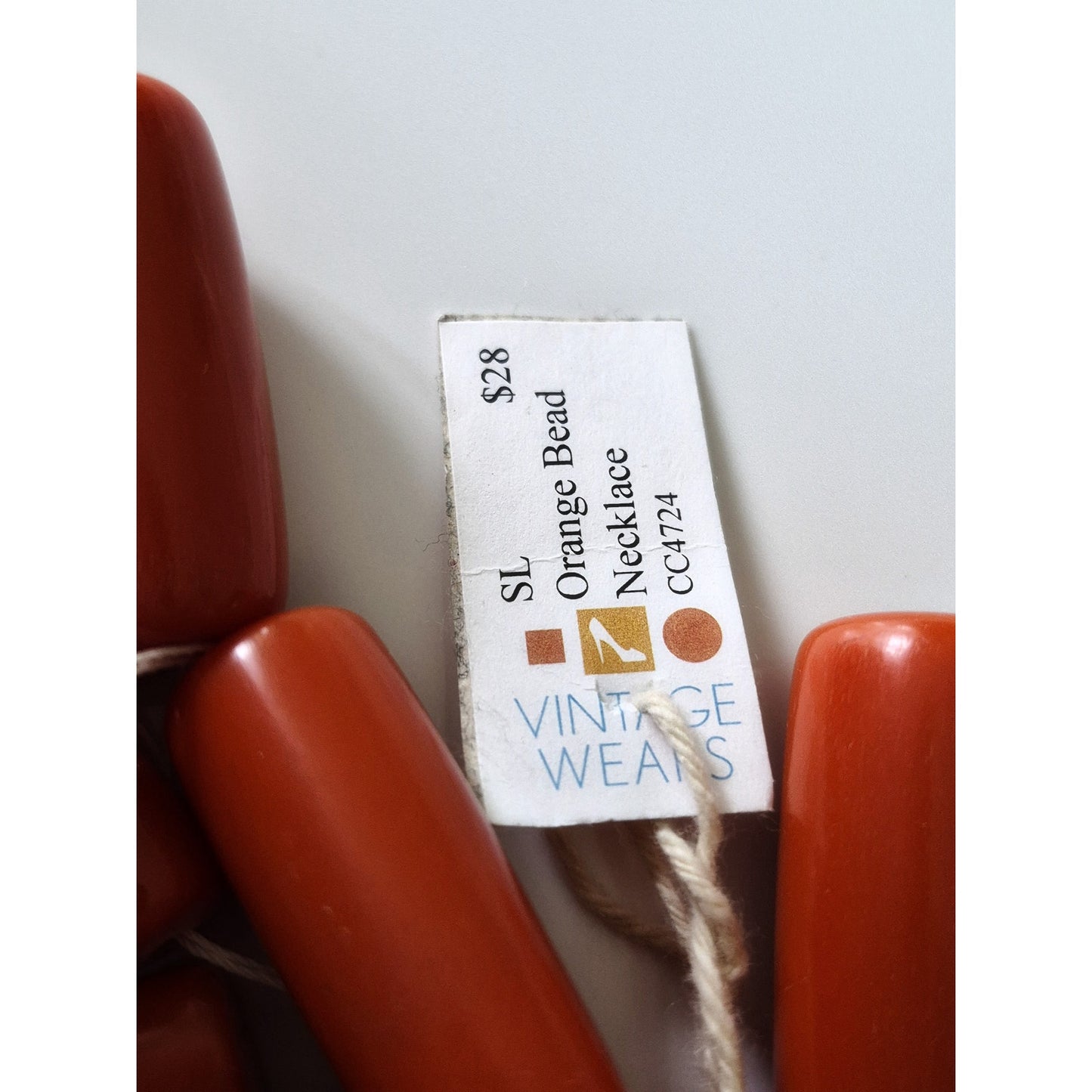 Vintage MCM Orange Lucite Beads