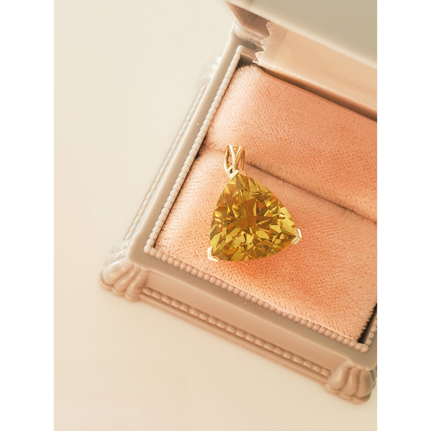 Vintage 14K Gold Yellow Triangle Pendant