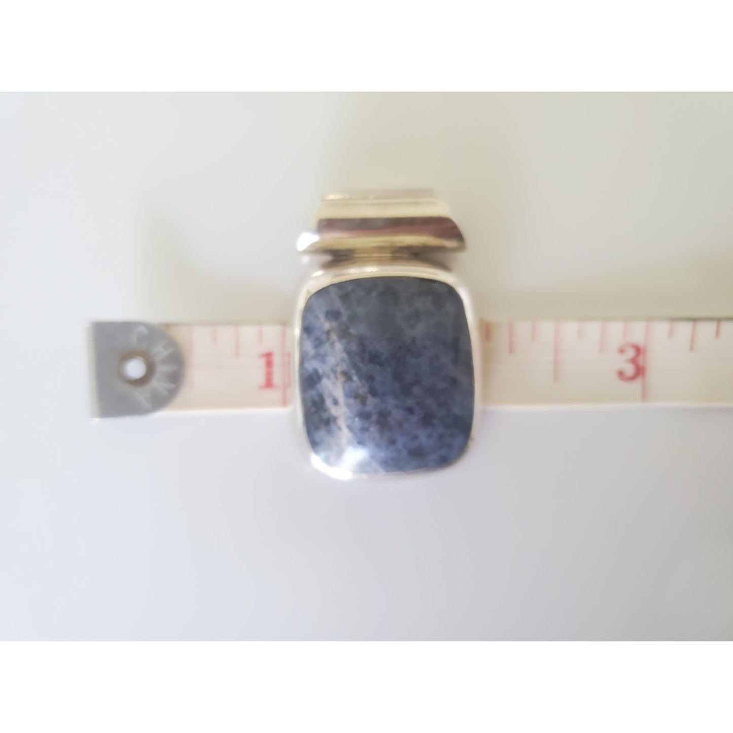 Vintage Sterling Silver Lapis Square Pendant