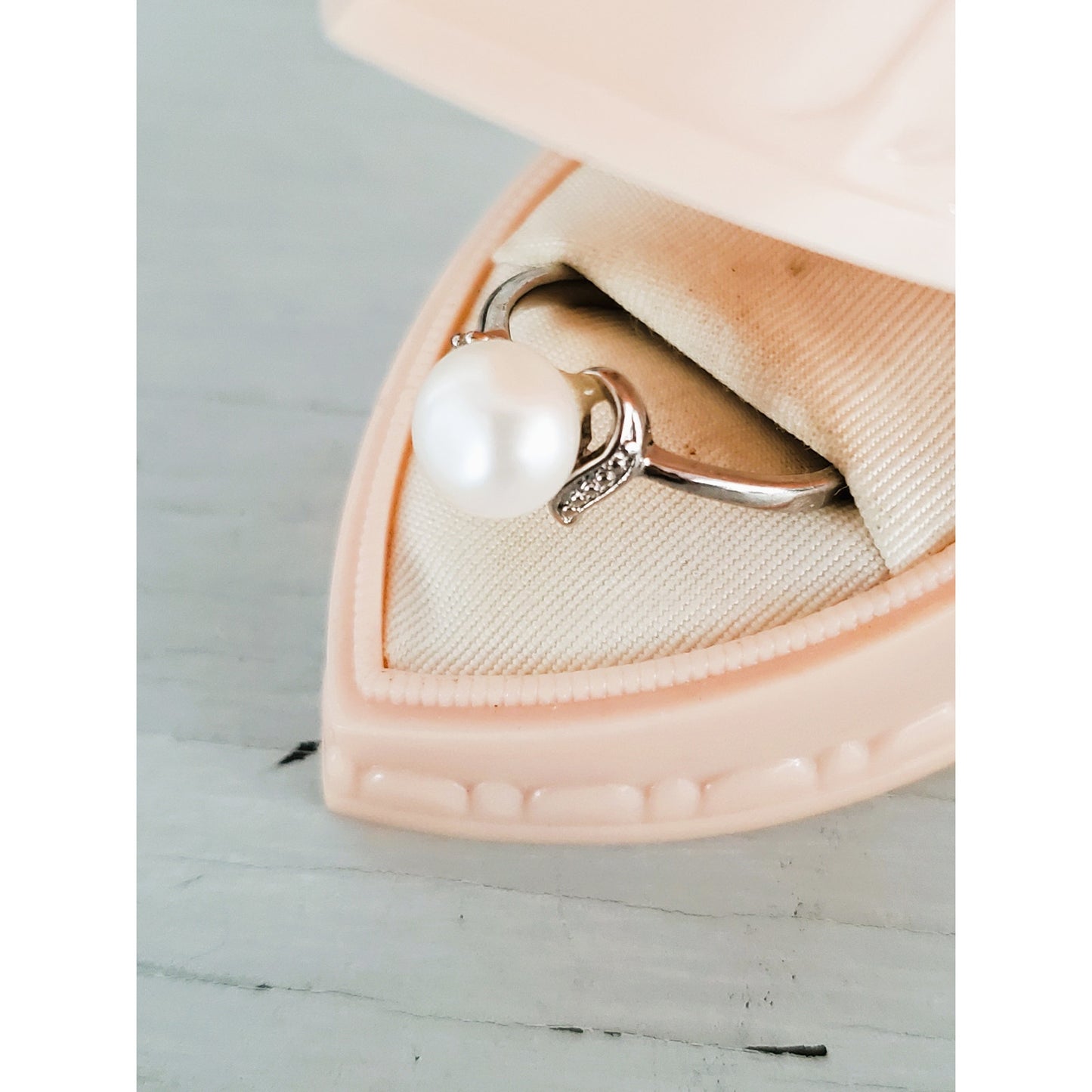 Vintage Sterling Silver Pearl Ring
