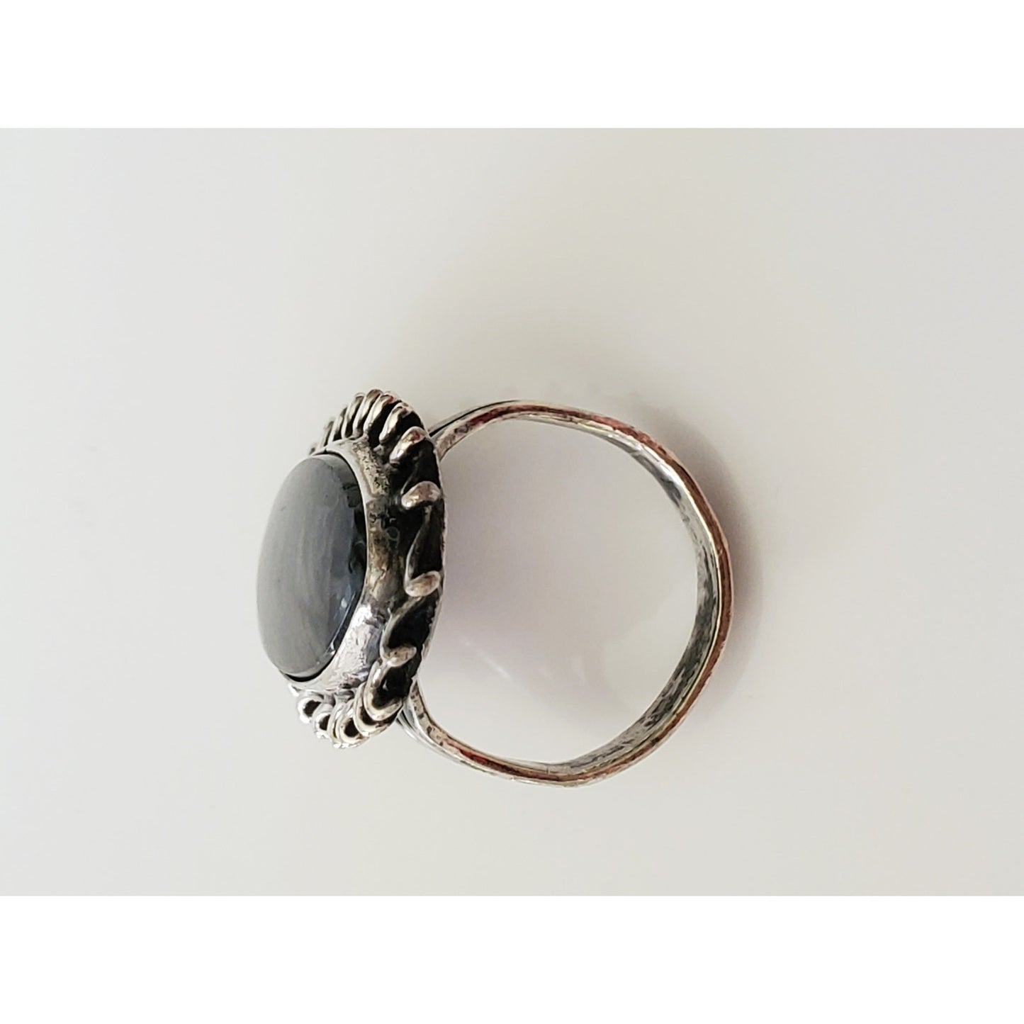Vintage Sterling Silver Oval Onyx Ring