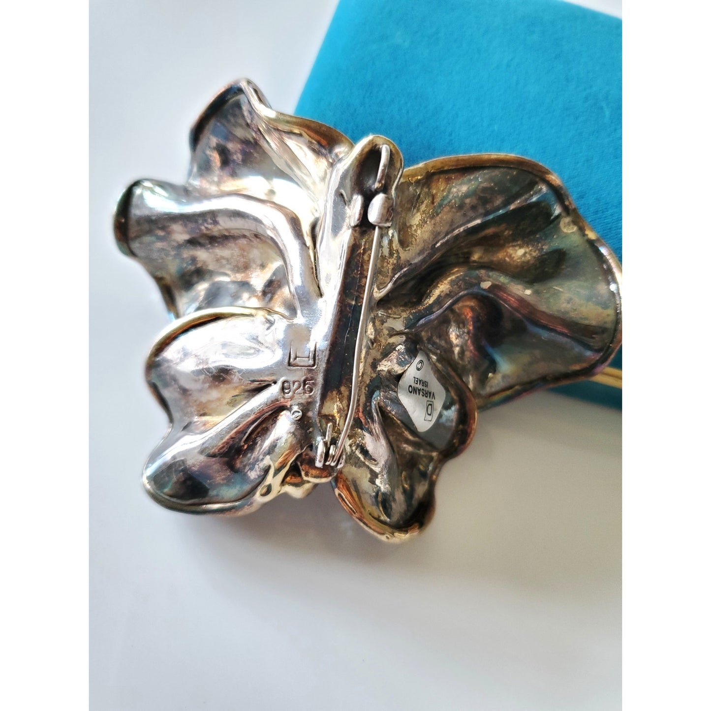 Varsano Israel Large Sterling Silver Electroform Butterfly Brooch
