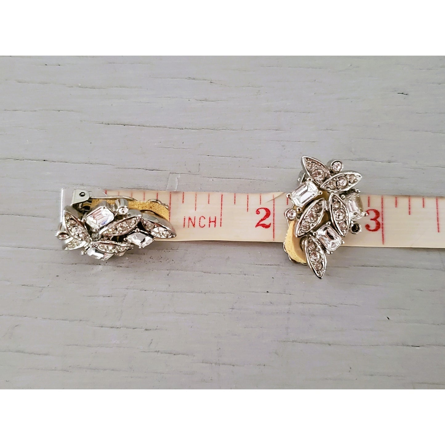Vintage Clear Rhinestone Choker Necklace and Earring Set